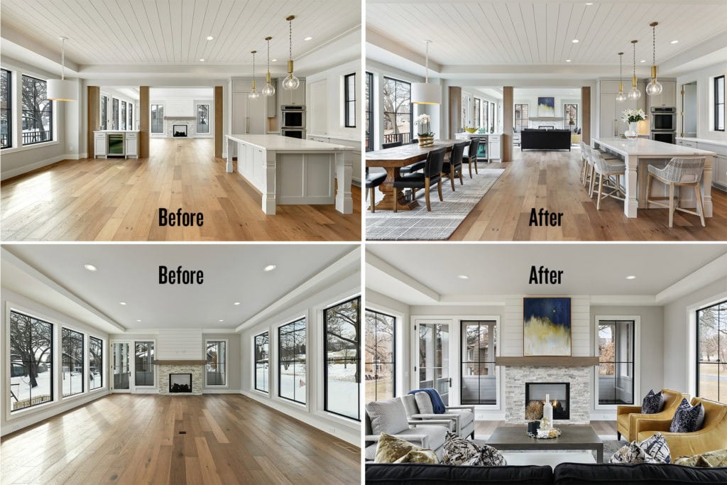 Before and after home staging comparison — does staging increase sale price